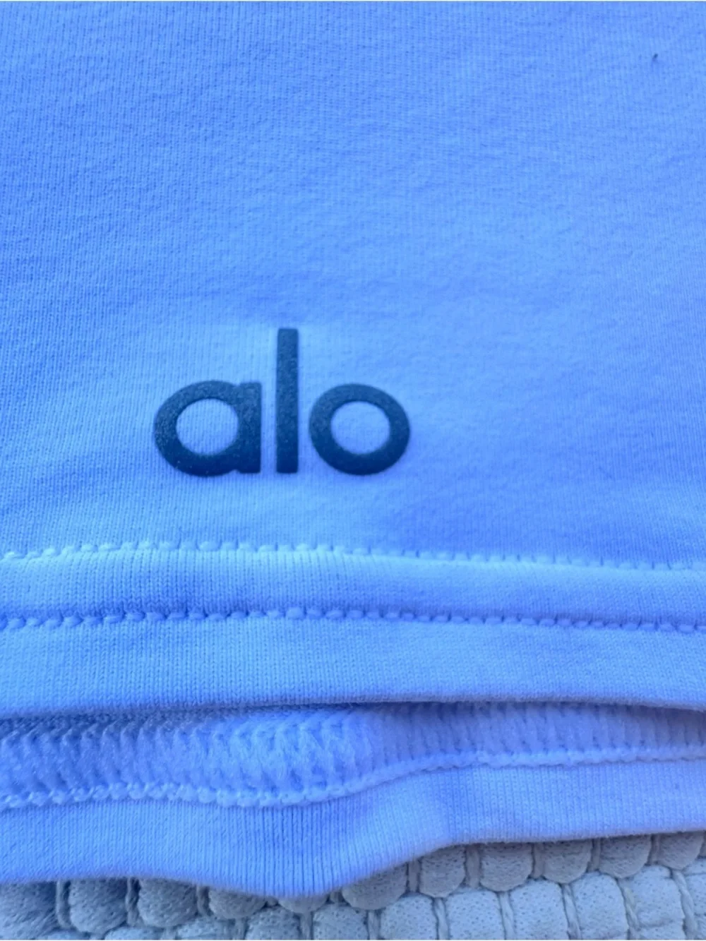 Alo Yoga White Polo Crop Top L Athletic Tennis Golf Minimal Chic